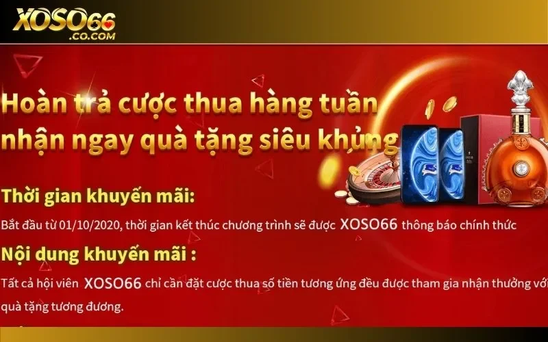 Tham gia đặt cược 7 ngày để có cơ hội hoàn trả cực khủng và rượu cao cấp