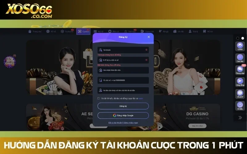 Tạo tài khoản Xoso66 nhanh chưa đến 1 phút thực hiện
