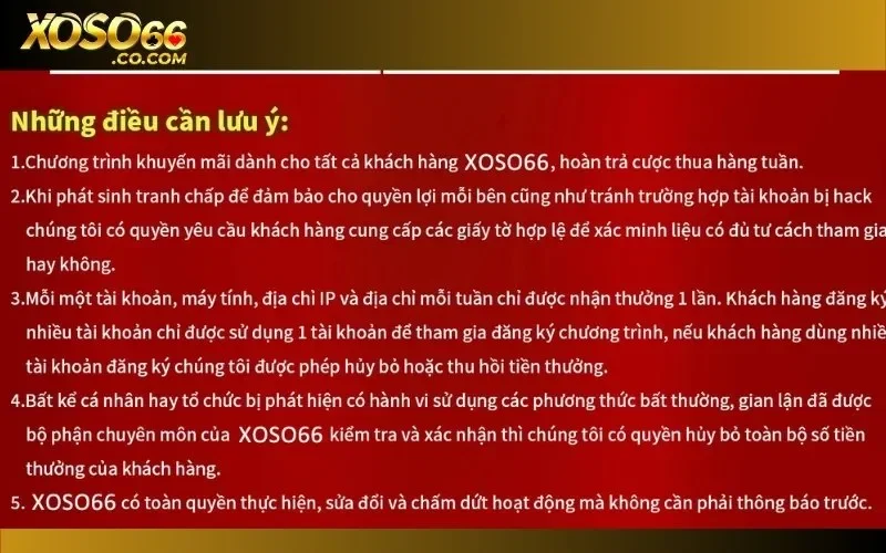 Những ý quan trọng khi tham gia khuyến mãi của nhà cái Xoso66